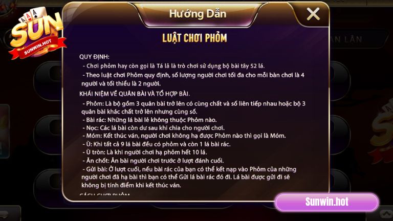 Cách chơi Phỏm Sunwin chi tiết cho tân binh