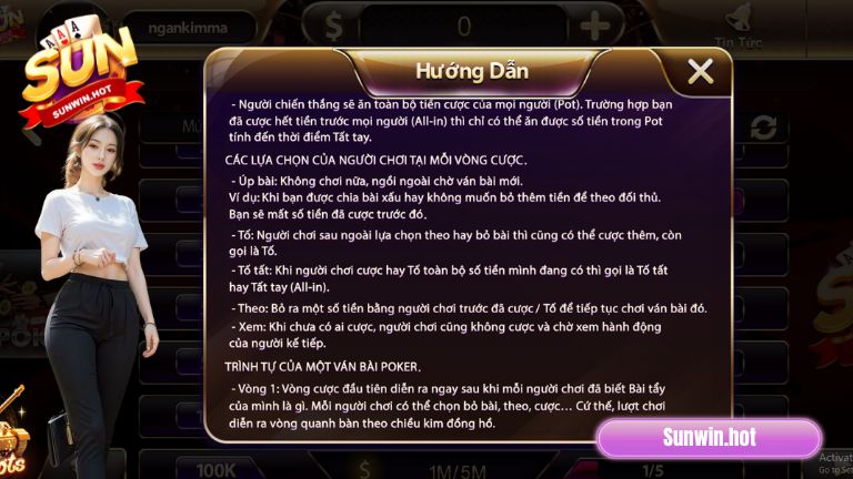 Luật chơi Poker Sunwin chi tiết cho tân binh
